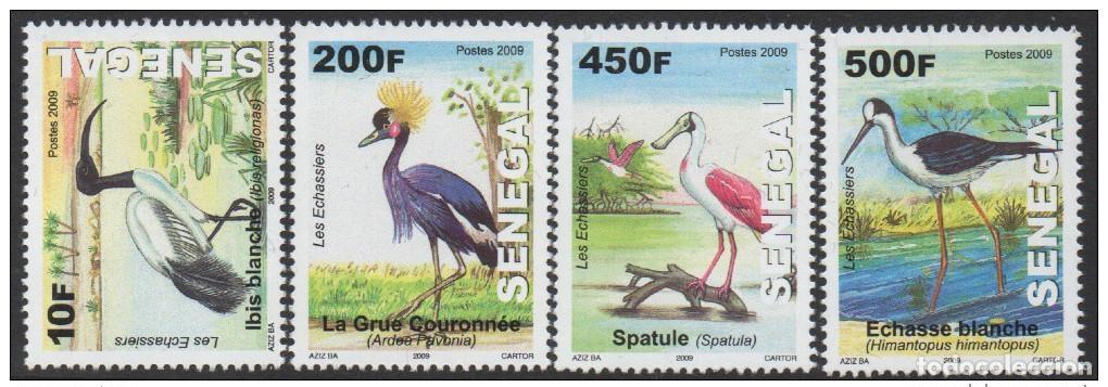 Timbres: Senegal 2009/2011 The Wading Birds Wildlife 4 val. UN MES RARO
