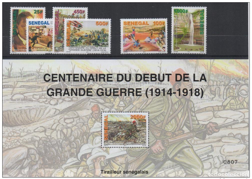 Sellos: Senegal 2014 A&ntilde;o completo Mi. 2216 - 2222 bloque 108 Lagos de la Guerra Mundial