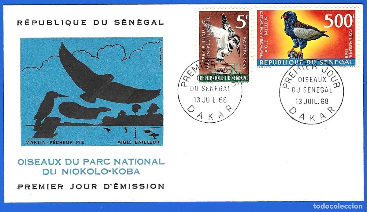 Sellos: Senegal 1968 ( FDC ) Mi 378 + 383 - YT 309 + A67 - Aves