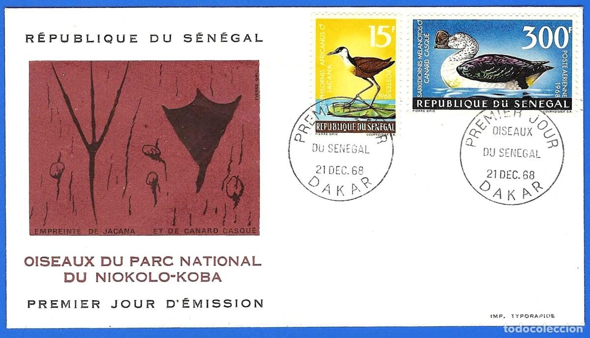 Sellos: Senegal 1968 ( FDC ) Mi 379 + 382 - YT 310 + A66 - Aves ( A&eacute;reo )