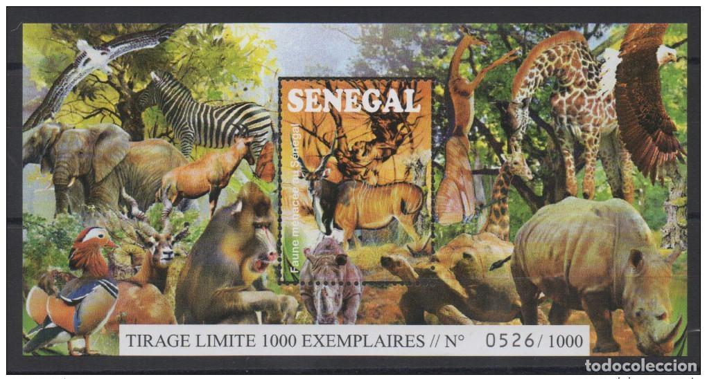 Selos: Senegal 2015 VARIEDAD EN BLOQUE SIN VALOR NOMINAL Mi. Bl. 109 Fauna silvestre peligro