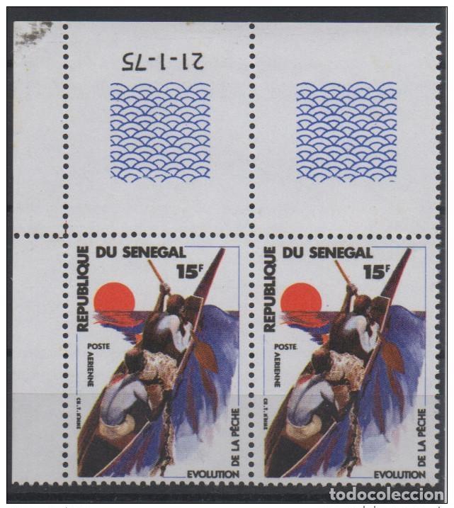 Sellos: Senegal 1977 Mi. D629 PAR DE MONEDAS 25 FRANCOS FECHA EVOLUCI&Oacute;N LA PESCA