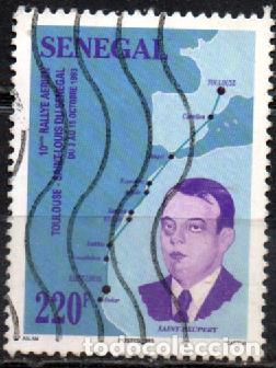 Sellos: SENEGAL IVERT N&ordm; 1099 A&Ntilde;O 1994 10&ordm; Rally a&eacute;reo Toulouse Saint Louis, Antoine de Saint Exupery usado
