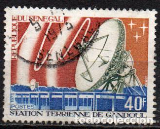 Sellos: SENEGAL IVERT N&ordm; 387 (A&Ntilde;O 1973) Inauguraci&oacute;n de la estaci&oacute;n de sat&eacute;lite terrestre de Gandoul, usado