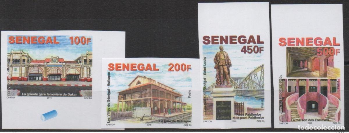 Stamps: Senegal 2016 Mi.? IMPERF ND Dakar Rufisque Saint-Louis Gare Bahnhof 4 valles. **