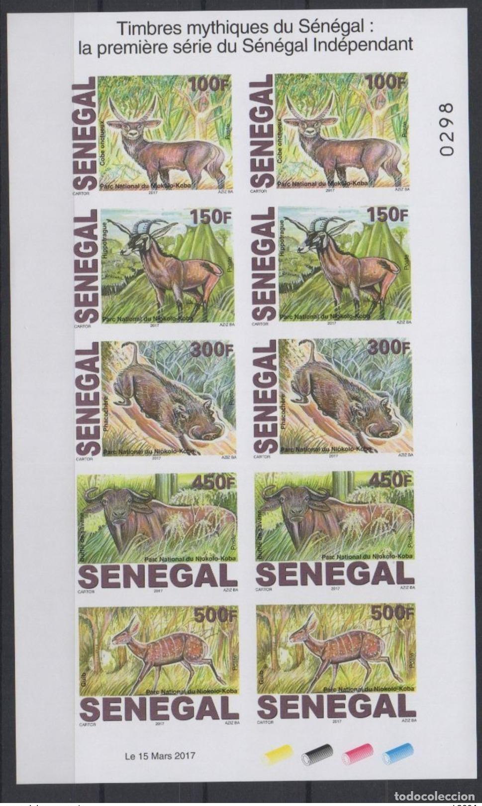 Sellos: Senegal 2017 Mi. 2248 - 2253 Parque de fauna imperf ND Niokolo Koba jabal&iacute; b&uacute;falo