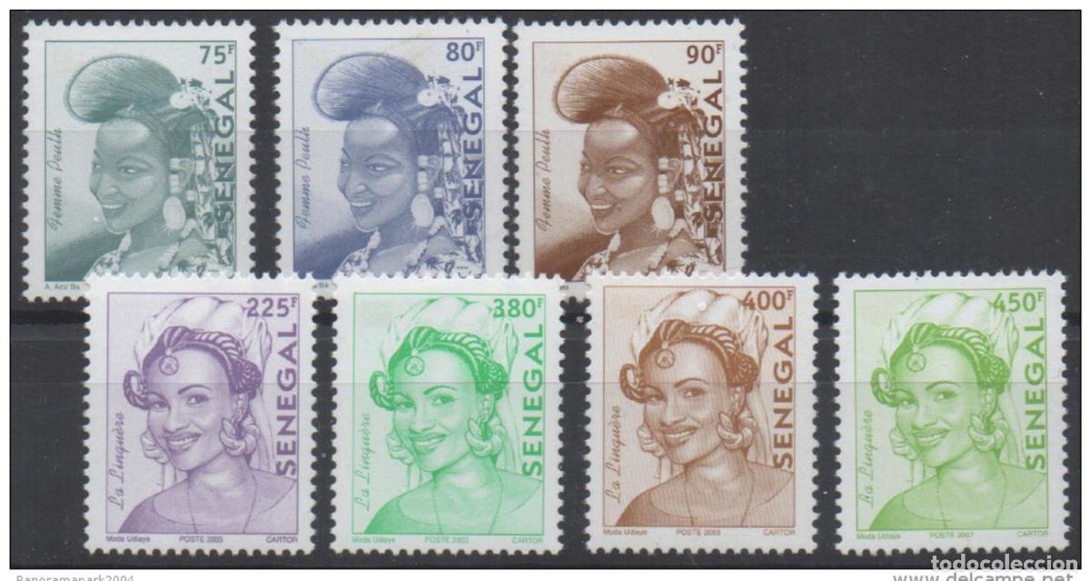 Timbres: Senegal 2003/2007 Mi. 2070/A2075 Serie actual Peulh & La Linguere RARE MNH