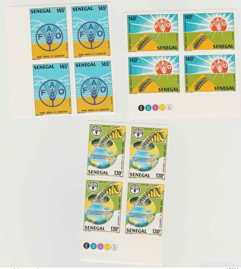 Sellos: Senegal 1986 Imperf Unserrated FAO D&iacute;a Mundial de la Alimentaci&oacute;n