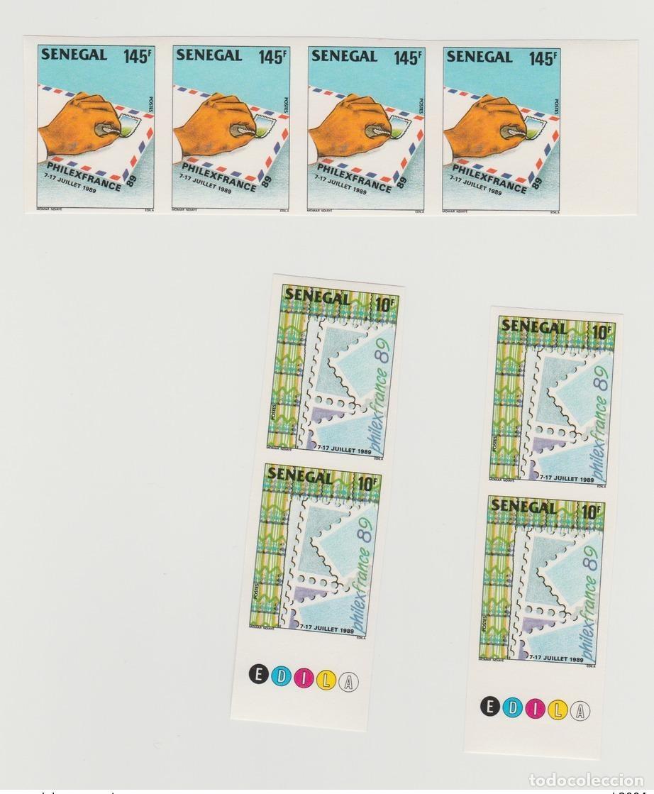 Selos: Senegal 1989 ND Imperf Philexfrance Paris Stamp Exhibition Sello sobre