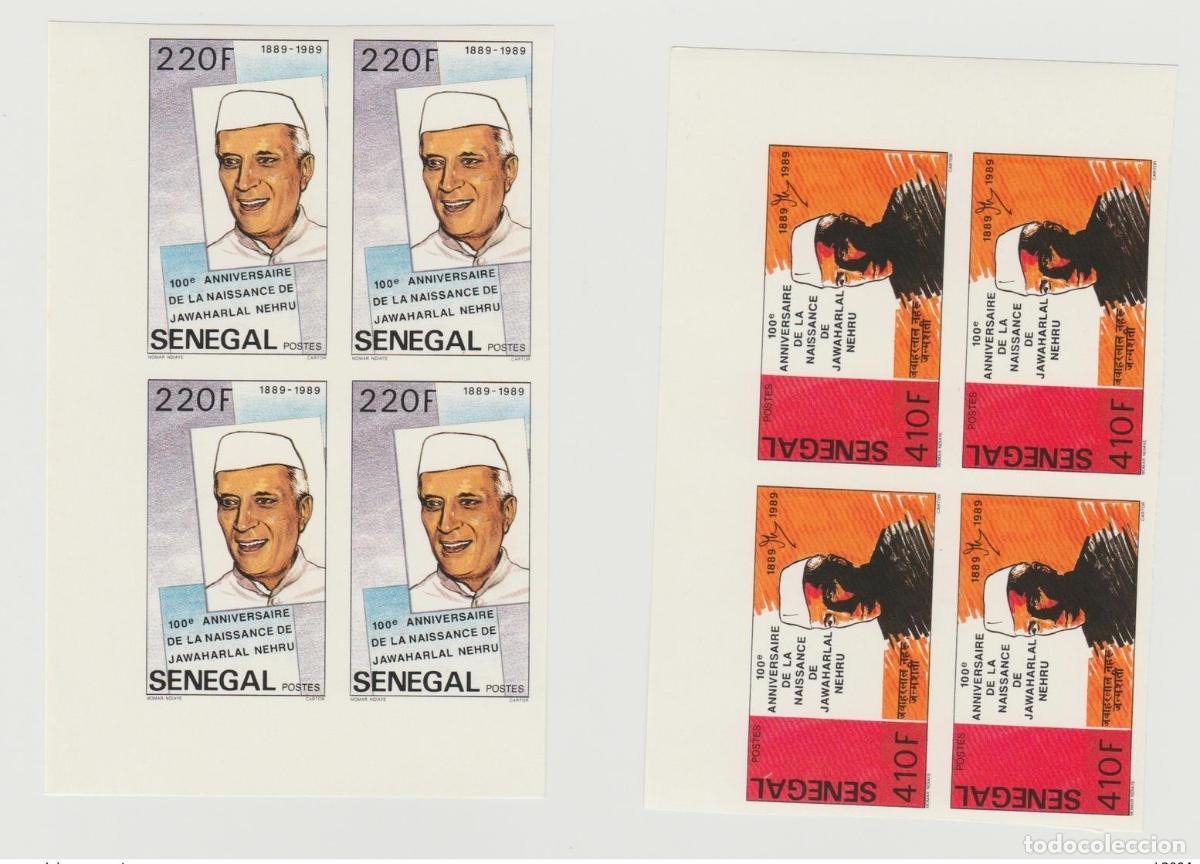 Selos: Senegal 1989: Centenario del nacimiento segundo emperador Jawaharlal Nehru India