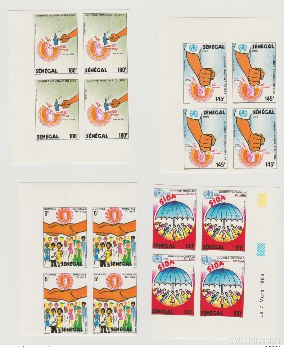 Selos: Senegal 1989 Unserrated Imperf D&iacute;a Mundial del Sida