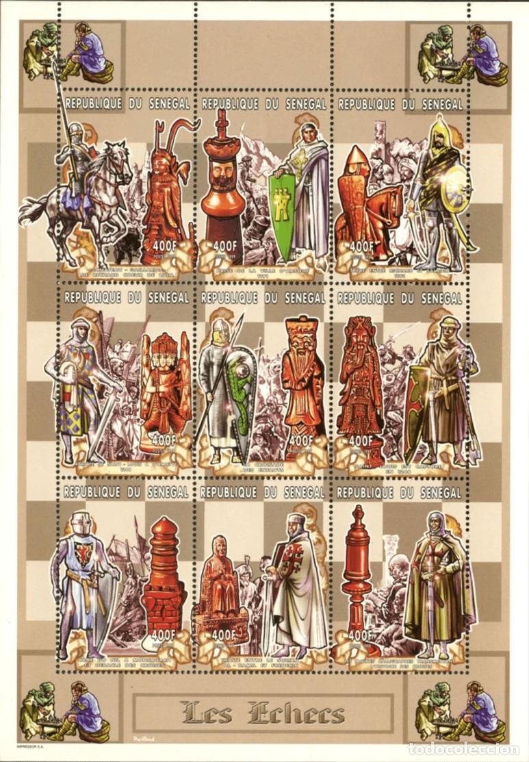 Sellos: SENEGAL 1999 SHEET MNH AJEDREZ XADREZ ECHECS SCACCHI SCHACH CHESS