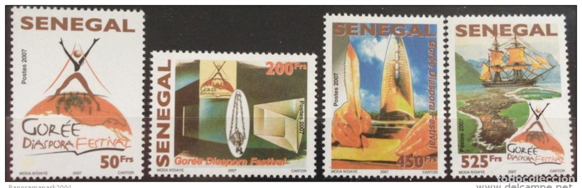 Sellos: Senegal 2007 Festival de la Di&aacute;spora Gor&eacute;e barco velero 4 val. MNH RARO