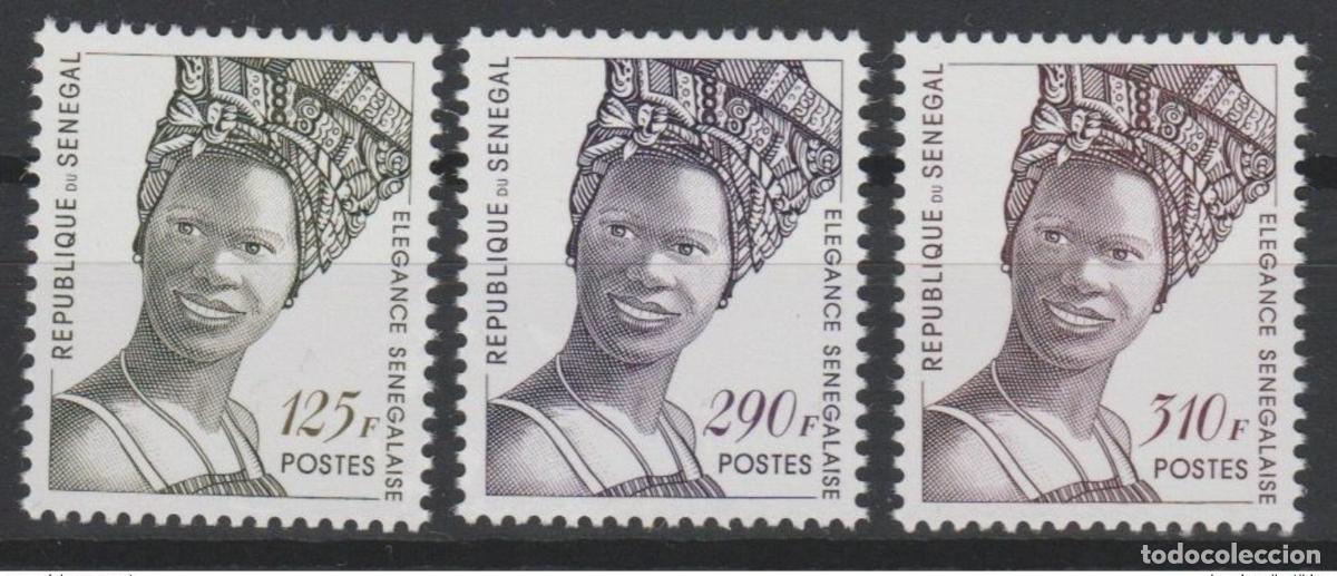 Sellos: Senegal 1998 Mi. 1571 - 1573 Elegance S&eacute;n&eacute;galaise Sch&ouml;nheit Serie actual