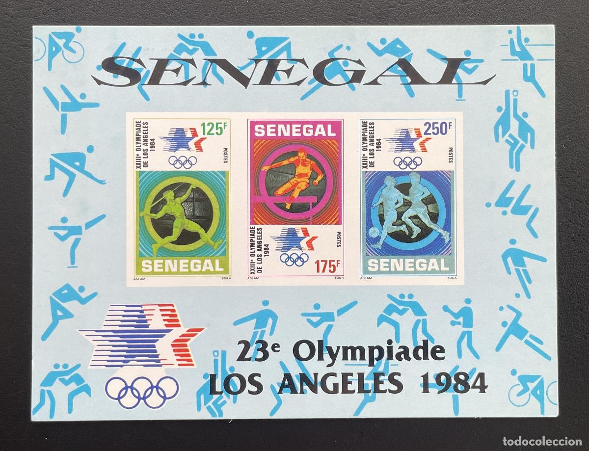 Sellos: Senegal 1984 Mi. Bl. 46 evento de lujo en los Juegos Ol&iacute;mpicos &Aacute;ngeles f&uacute;tbol