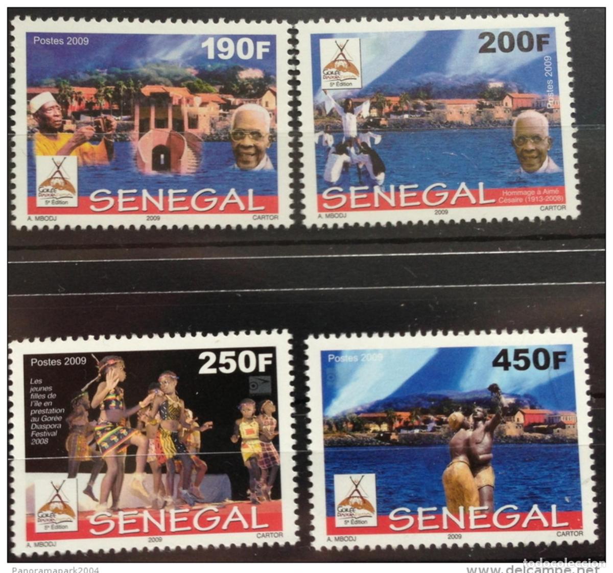 Sellos: Senegal 2009/2010 5&ordf; edici&oacute;n Diaspora Tanz Dance Festival 4 val. MNH RARO