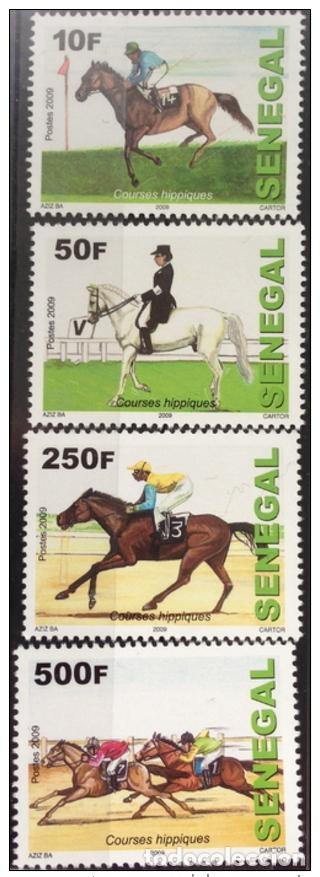Sellos: Senegal 2009/2011 Equitaci&oacute;n Carreras de caballos Carrera 4 val. MNH RARO