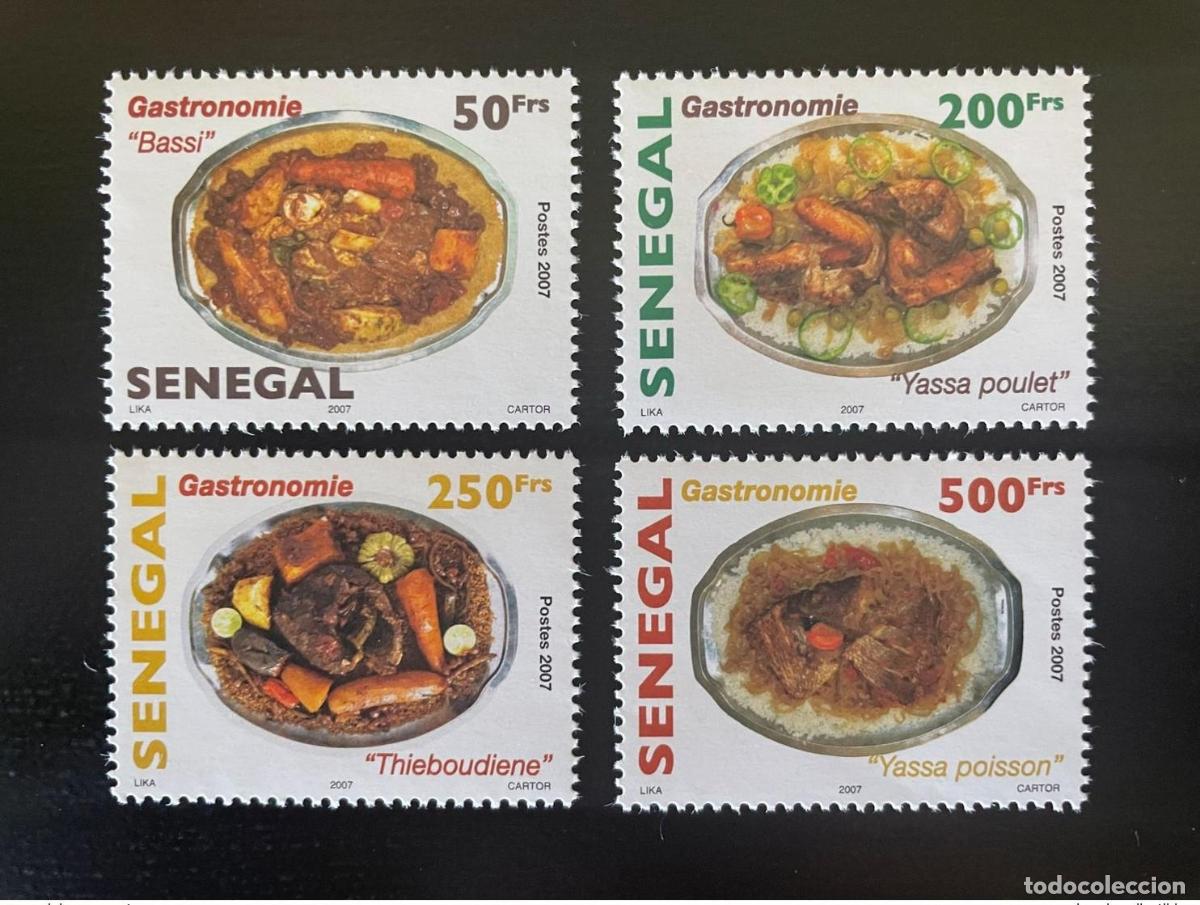 Sellos: Senegal 2007/2008 Mi. 2136 - 2139 Gastronom&iacute;a Platos 4 valales. MNH RARO