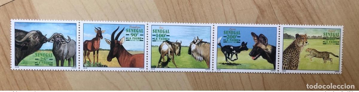 Sellos: Senegal 1997 Mi.1480 - 1484 Fauna Leopardo Pantera Hiene Hiena B&uacute;falo RARO MNH