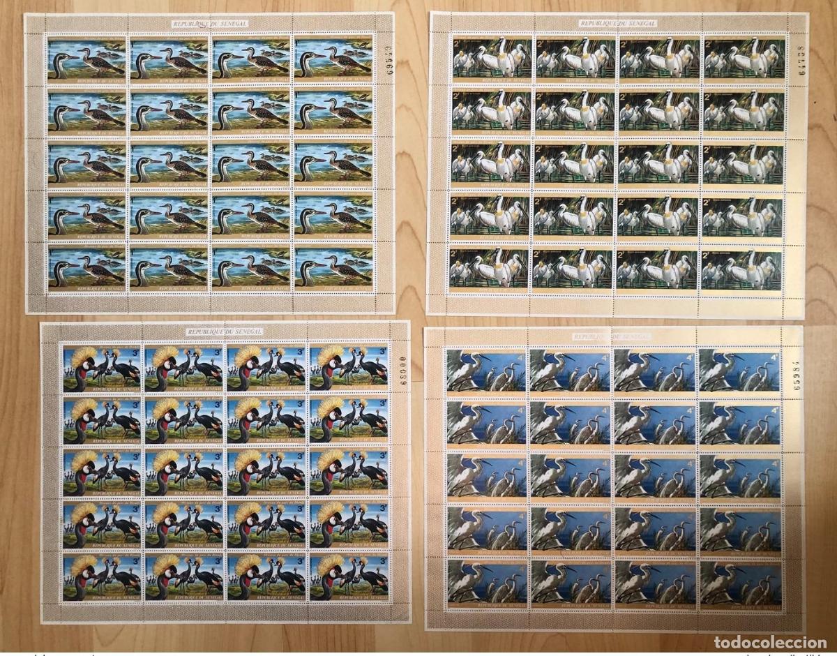 Sellos: Senegal 1974 Mi.543 - 546 Fauna Birds Park Djoudj aborda RARE MNH
