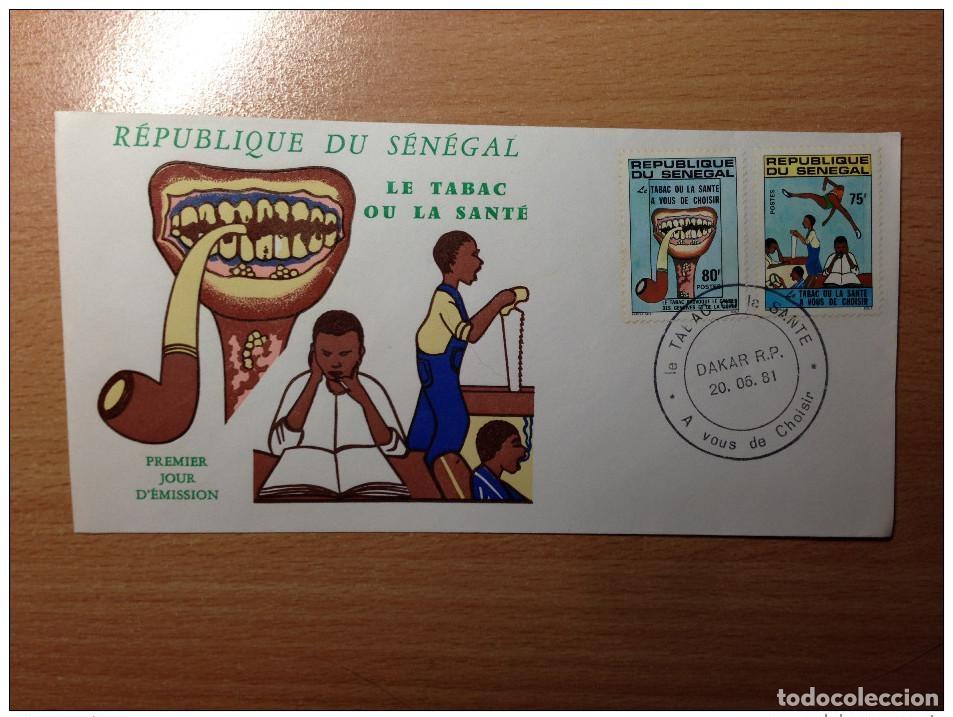 Sellos: Senegal FDC 1er primer d&iacute;a 1981 Tabaco o salud
