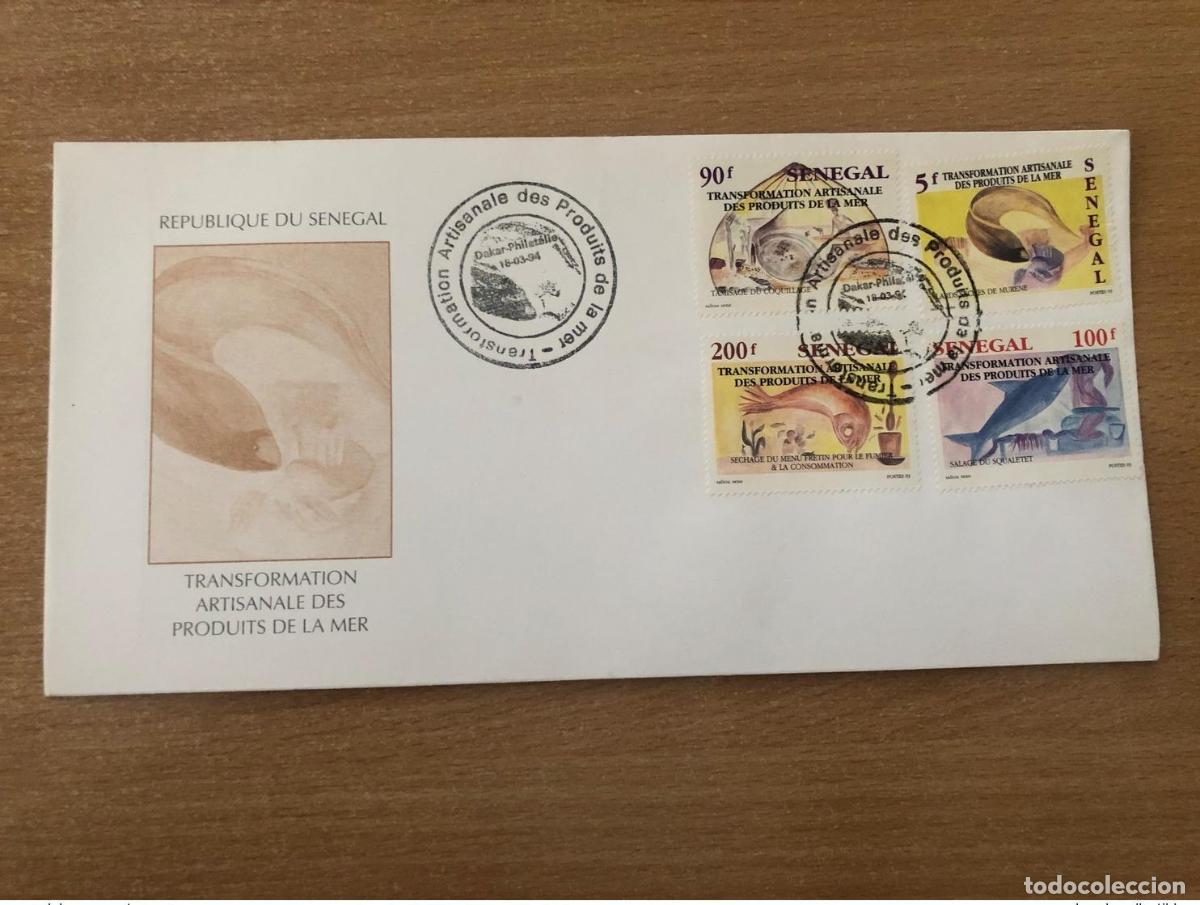Sellos: Senegal 1994 FDC Mi. 1290 1293 Procesamiento de mariscos peces y fauna