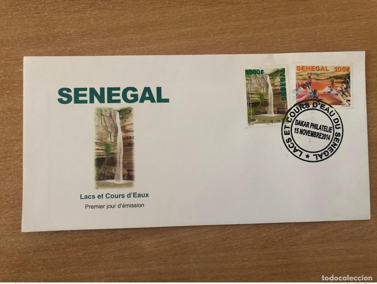 Sellos: Senegal 2014 FDC Mi. 2221/2222 Lagos y v&iacute;as fluviales Fauna P&aacute;jaros Tortuga Lago rosa