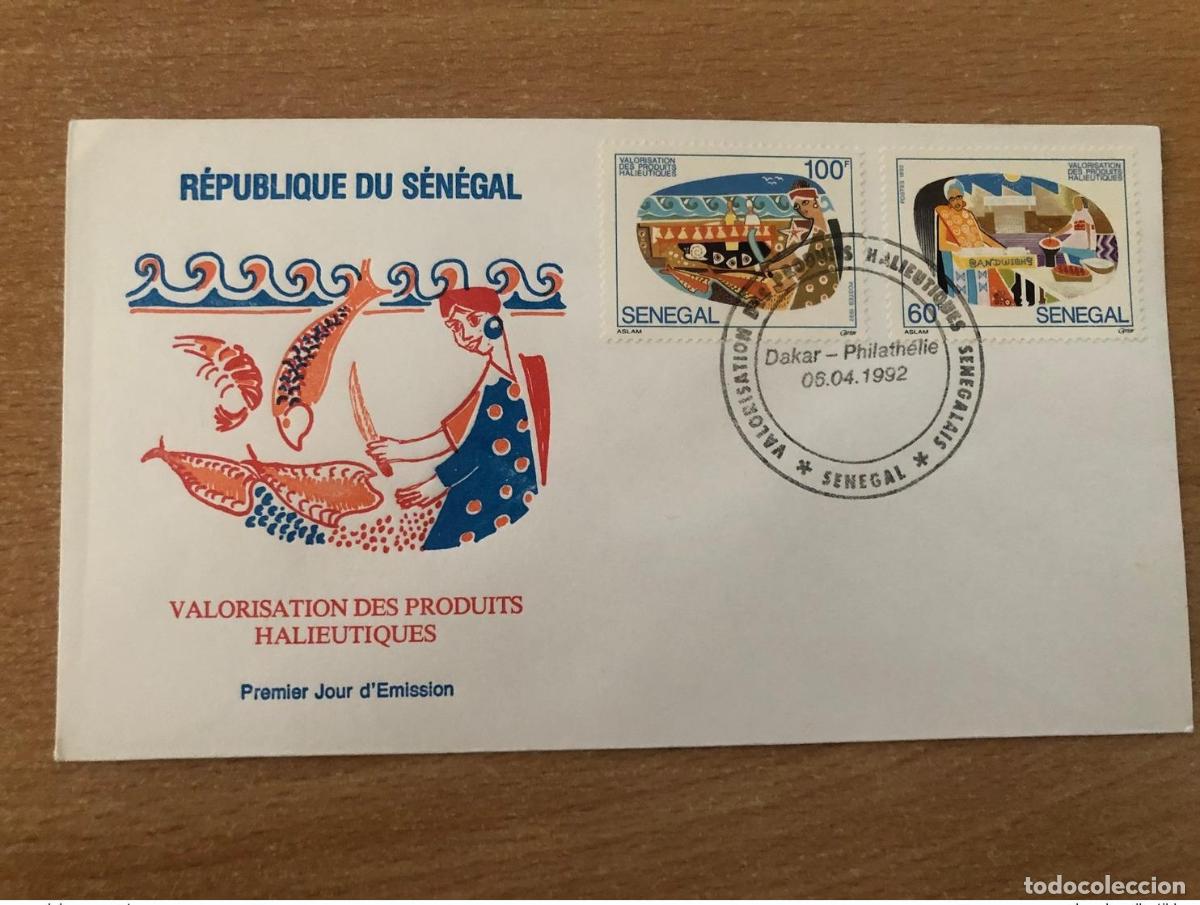 Sellos: Senegal 1992 FDC Mi. 1188/1189 Valorizaci&oacute;n Productos pesqueros y fauna marina