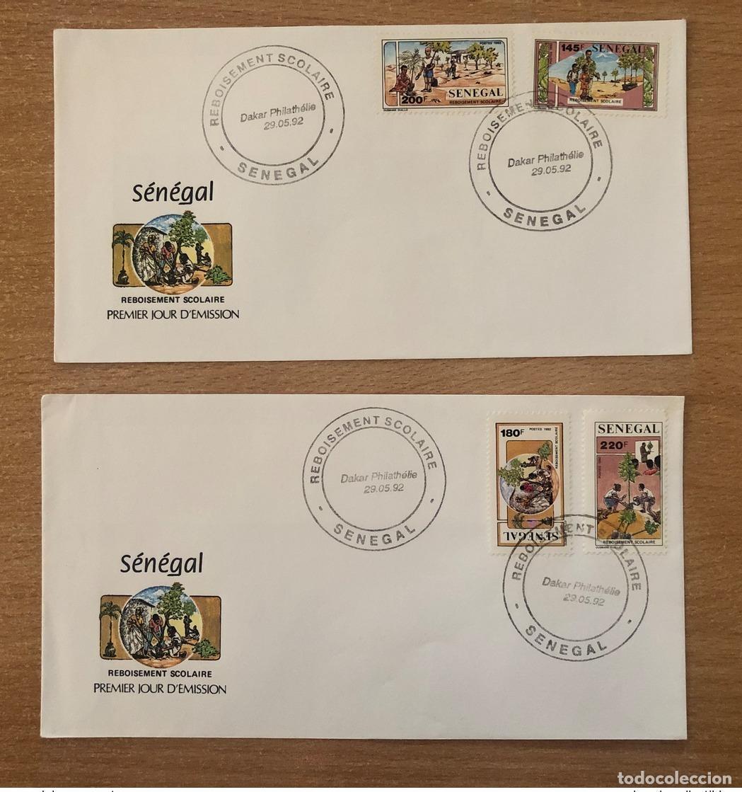 Sellos: Senegal 1992 FDC Mi. 1195 - 1198 Reforestaci&oacute;n escolar | Schule School