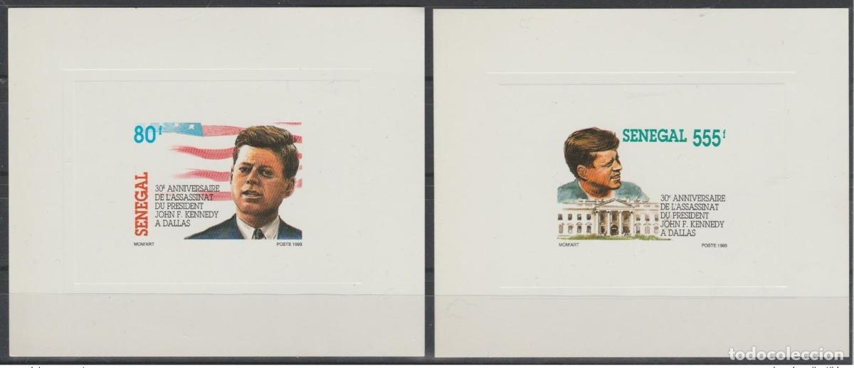 Sellos: Senegal 1993 Mi. 1276/1277 Prueba de lujo 30 a&ntilde;os asesinato John F. Kennedy