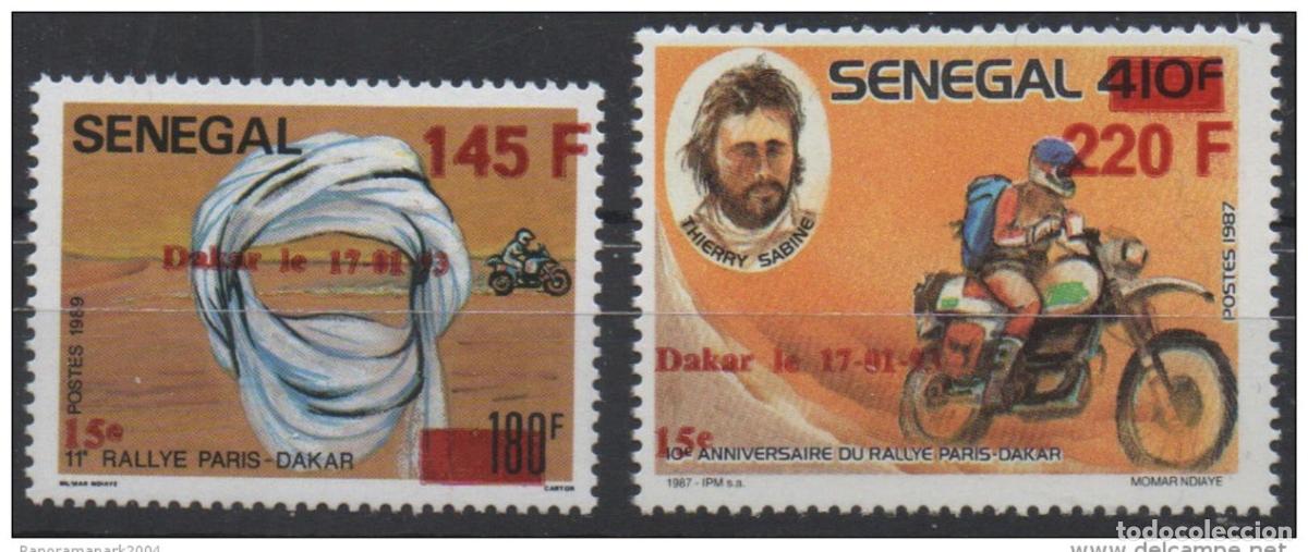 Timbres: Senegal 1993 - El 15&ordm; Rally Par&iacute;s-Dakar sobrecarg&oacute; 10&ordm; y 11&ordm; Mi. 1253/4 RARE
