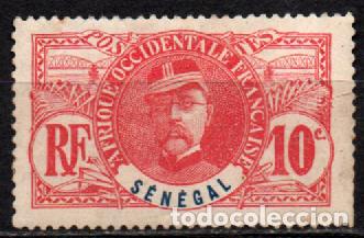 Sellos: SENEGAL IVERT N&ordm; 34 (A&Ntilde;O 1906) General Louis Faidherbe, NUEVO CON SE&Ntilde;AL DE CHARNELA