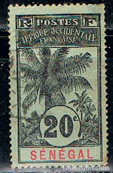 Sellos: SSENEGAL N&ordm; 36 (A&Ntilde;O 1906), PALMERA, USADO