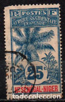 Sellos: SSENEGAL N&ordm; 37 (A&Ntilde;O 1906), PALMERA, USADO