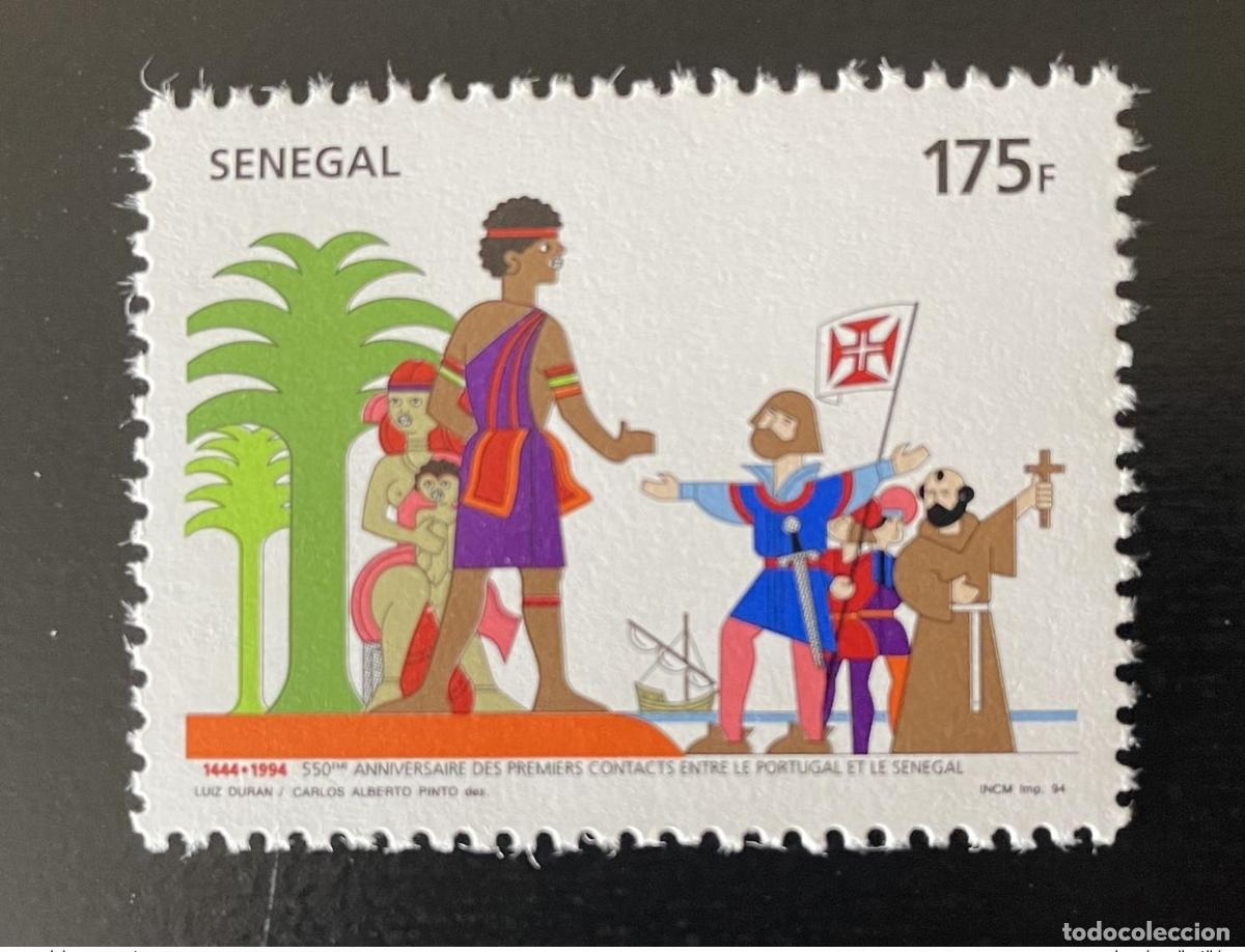 Sellos: Senegal 1994 Mi. 1346 Emisi&oacute;n conjunta Portugal Primeros contactos RARE MNH