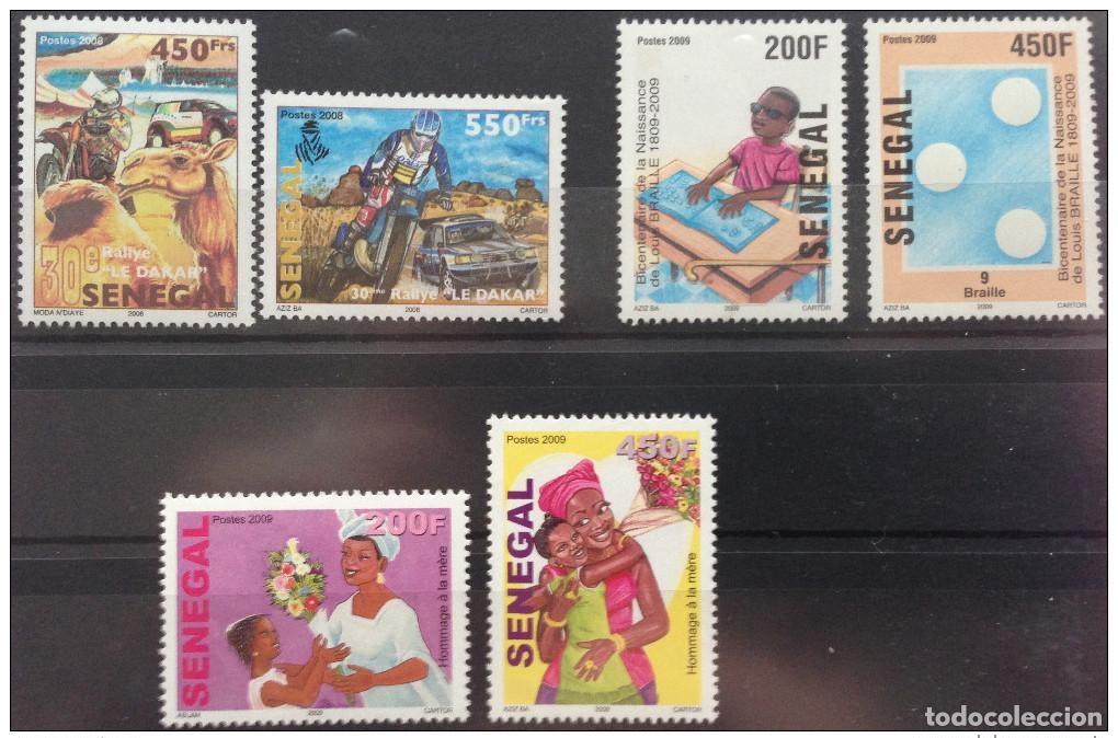Sellos: Senegal 2009 A&ntilde;o completo Mi. 2144 - 2149 Louis Braille Dakar Homenaje La M&egrave;re