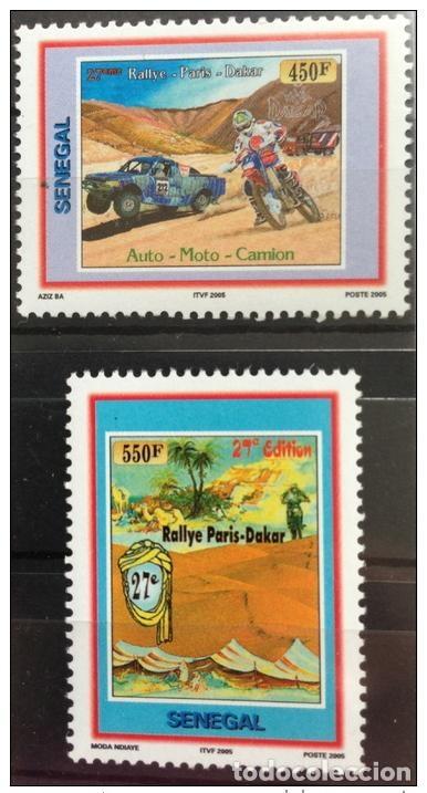 Sellos: Senegal 2004/2005 27&ordm; Rally Dakar de Par&iacute;s Motocross Car 2 val. RARO **MM/H
