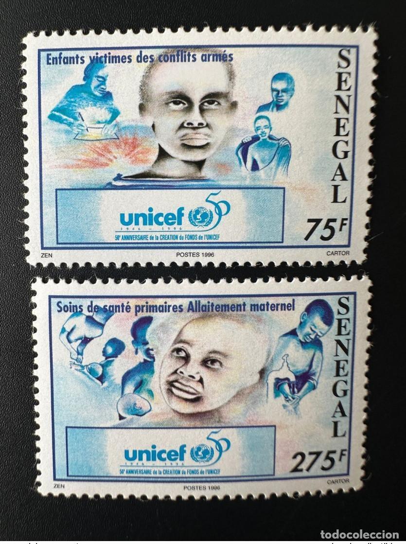 Sellos: Senegal 1996 Mi. 1452 - 1453 UNICEF 50 a&ntilde;os Ni&ntilde;os Kinder