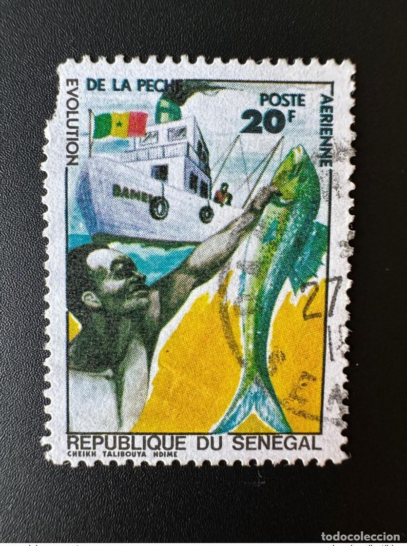 Sellos: Senegal 1977 Mi. Correo a&eacute;reo borrado del E629 20F Evoluci&oacute;n de la pesca POCO FRECUENTE