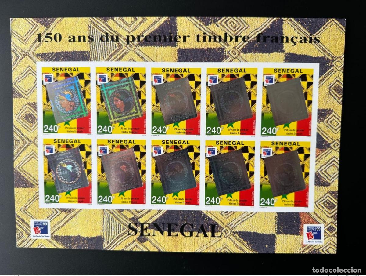 Sellos: Senegal 1999 Mi. 1624 placa ND primer sello franc&eacute;s holograma Philexfrance