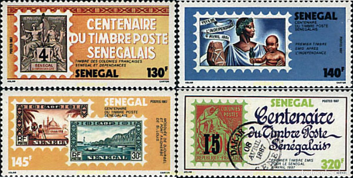 Sellos: 796319 MNH SENEGAL 1987 CENTENARIO DEL SELLO EN SENEGAL