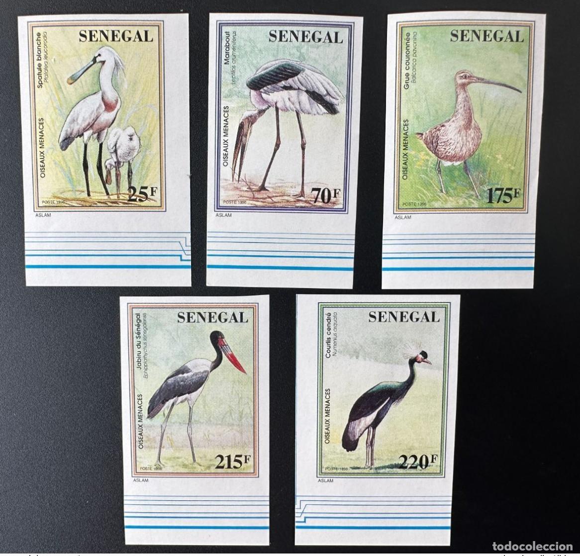 Sellos: Senegal 1996/1997 Mi. 1463 - 1467 ND IMPERF Aves en peligro amenazadas