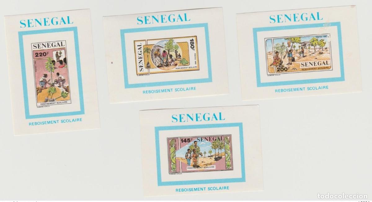 Timbres: Senegal 1992 Mi. 1195 - 1198 Bloques de lujo S/S Reforestaci&oacute;n escolar