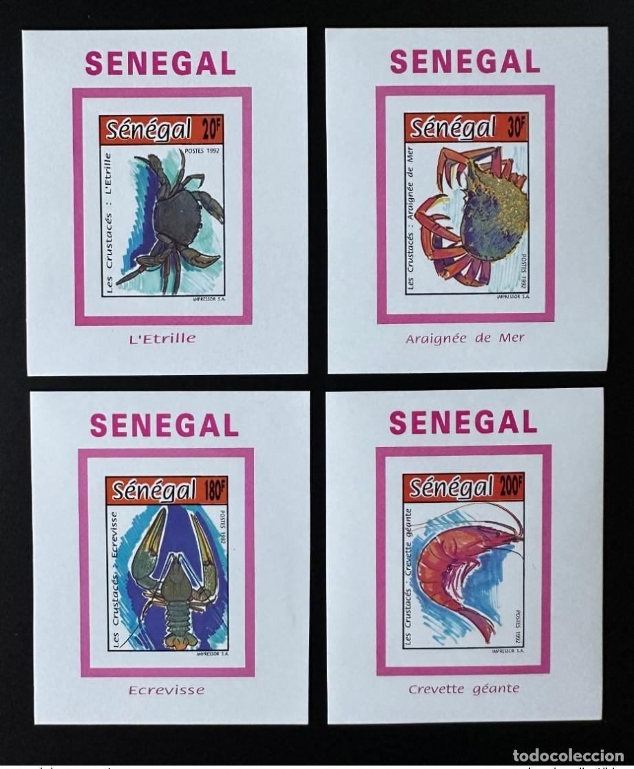 Timbres: Senegal 1992 Mi. (Bl.) 1231 - 1234 Crust&aacute;ceos ara&ntilde;a cangrejo de r&iacute;o camarones