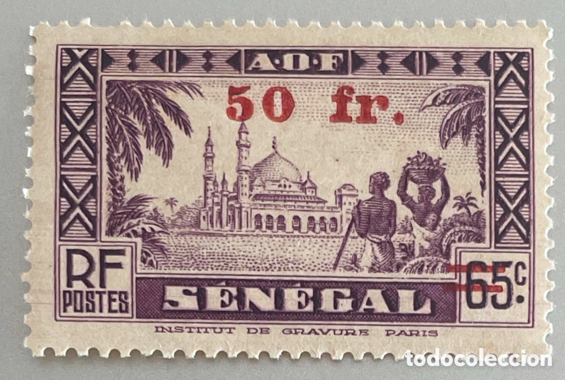 Briefmarken: Senegal. Sellos serie 1935 sobrecargado. 1944