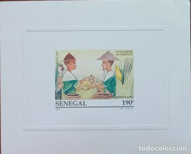 Sellos: SENEGAL 1997 SHEET MNH PROOF SEGURIDAD ALIMENTARIA BANCOS DE CEREALES ALIMENTACION FOOD