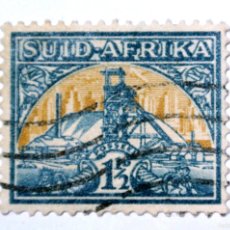 Sellos: SELLO POSTAL SUDAFRICA 1941 1 1/2 D GOLD MINE MINA DE ORO. Lote 382236674