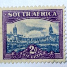 Sellos: SELLO POSTAL SUDAFRICA 1950 2 D EDIFICIOS DE LA UNION , PRETORIA , CON RAREZA FALLO DE IMPRESIÓN