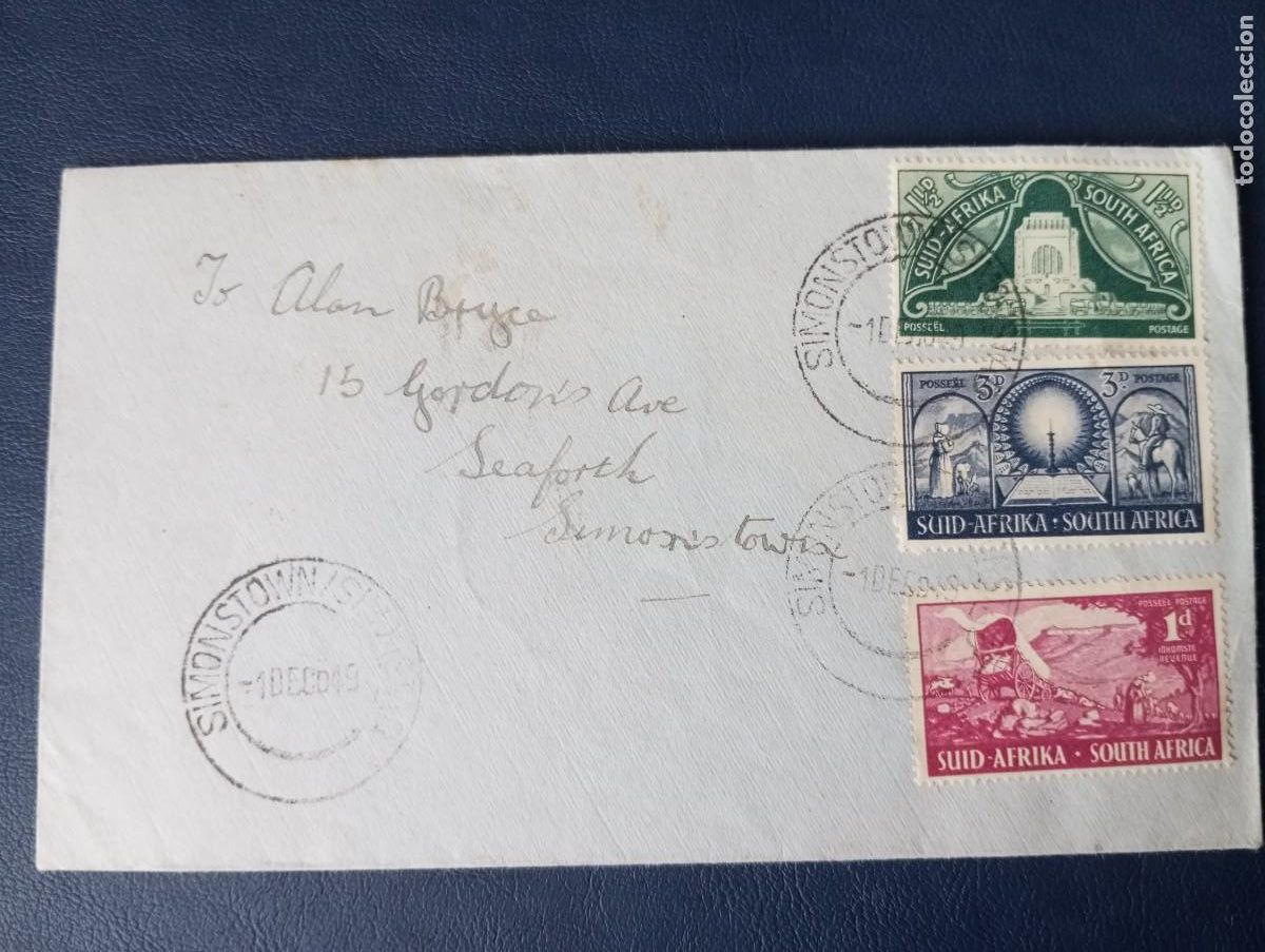 Sellos: SUD&Aacute;FRICA, 1949, SOBRE CIRCULADO EN SIMONSTOWNIS, CORREO INTERIOR