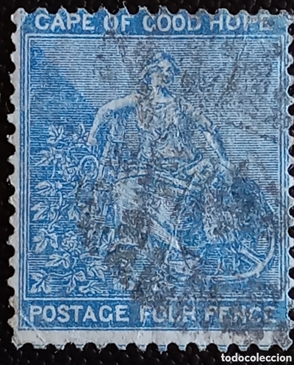 Sellos: Sello Cabo de Buena Esperanza 1864 - 4d Azul &rdquo;Esperanza Sentada&rdquo; - Cat. SG 19